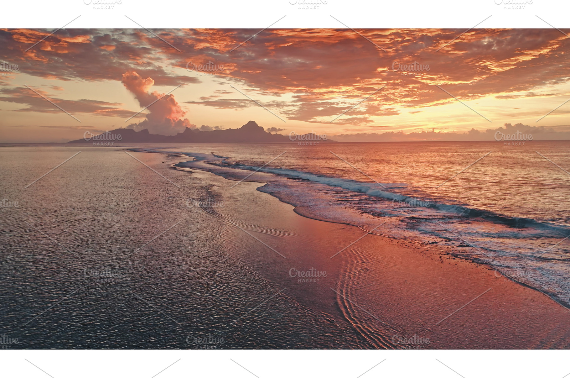 Tahiti island tropical sunset, a Nature Photo by Goinyk