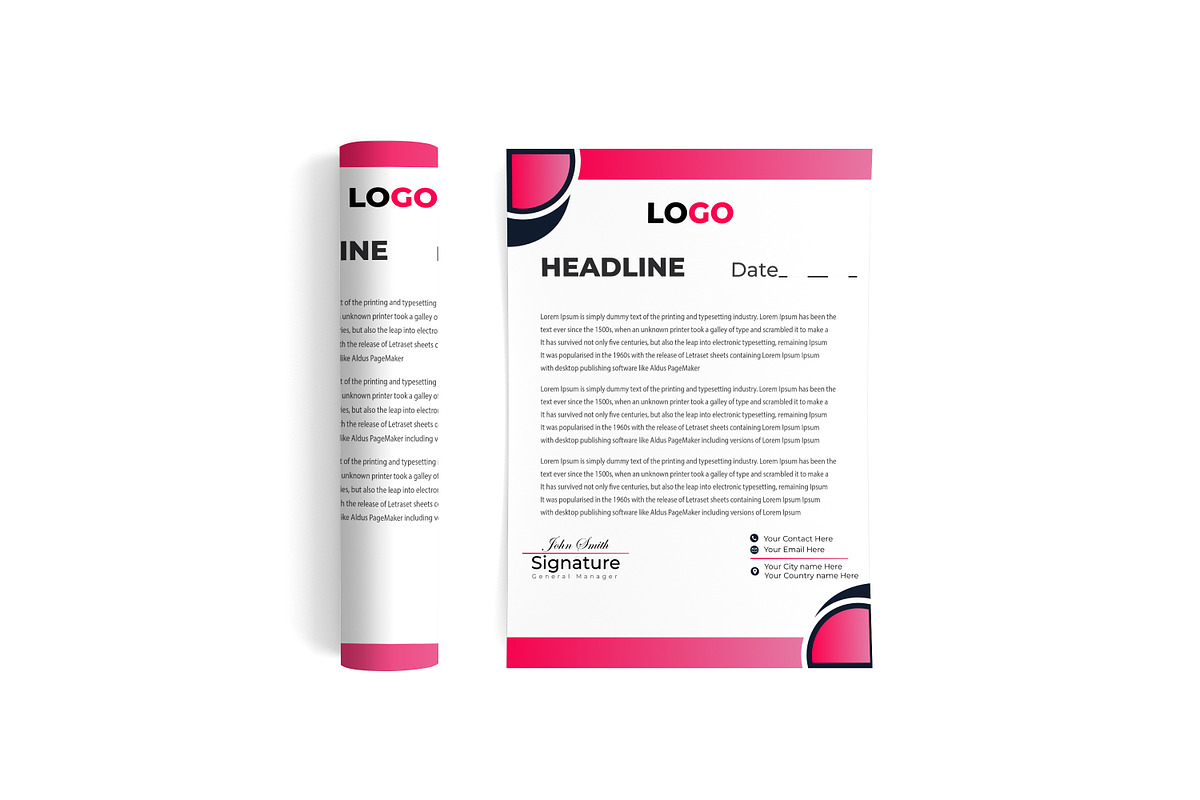 Modern Letterhead Template, a Stationery Template by Vectsaifur807 (Photo 1 of 3)