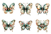Whimsical Spring Butterfly Clipart, an Illustration by SinaCreation (Thumbnail 2 of 11)