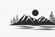 Mountain Tree Silhouette Bundle, a Graphic by hafijul (Thumbnail 5 of 8)