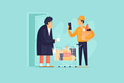 Online grocery shopping., a Food Illustration by Podis (Thumbnail 1 of 4)