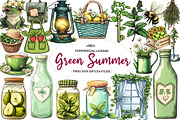 Green Summer Cottagecore Clipart, an Illustration by CreationArt (Thumbnail 1 of 9)