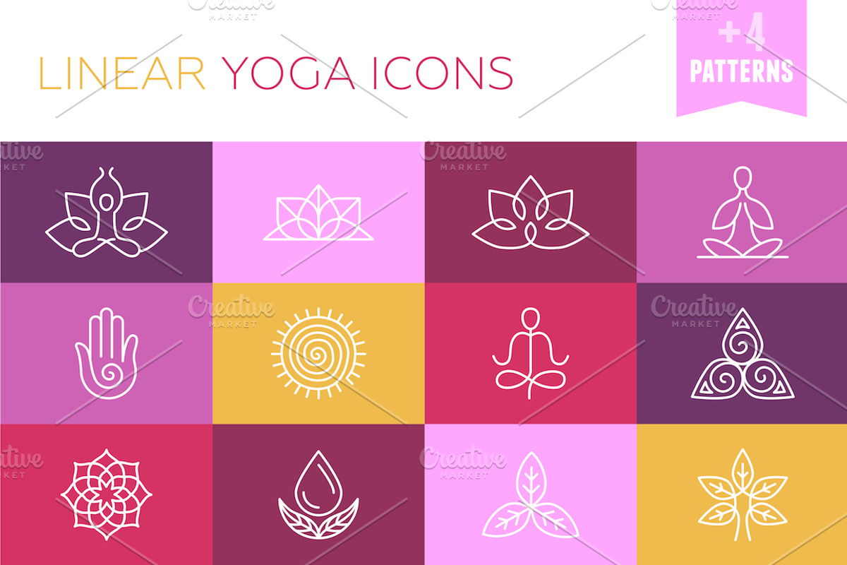Vector linear yoga icons, a Graphic by venimo (Photo 1 of 3)