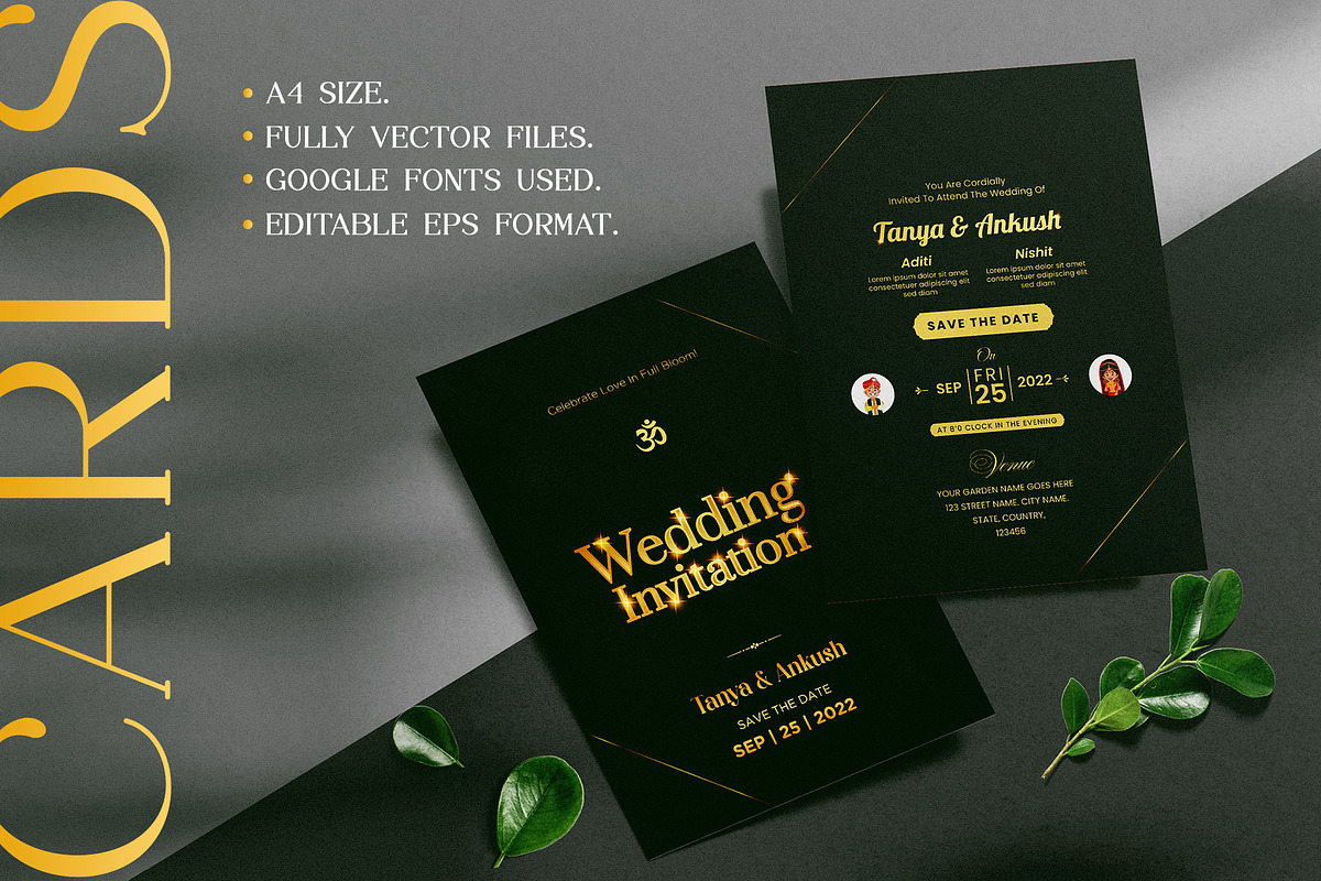 Indian Wedding Invitation Card Set, an Invitation Template by Creative Hatti (Photo 3 of 5)