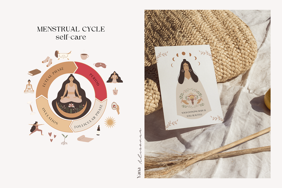 Woman cycle collection, a Healthcare Illustration by Alisovna (Photo 6 of 10)
