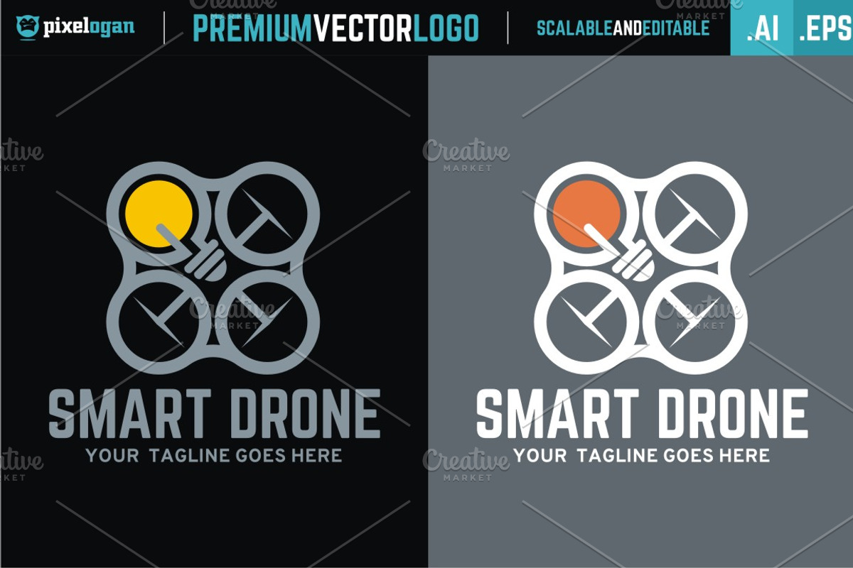 Smart Drone Logo, a Branding & Logo Template by pixelogan (Photo 4 of 4)