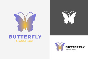 Minimalist Butterfly Logo Vintage