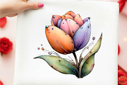 Whimsical Spring Tulip Flower Clipar, an Illustration by designcity5 (Thumbnail 4 of 5)