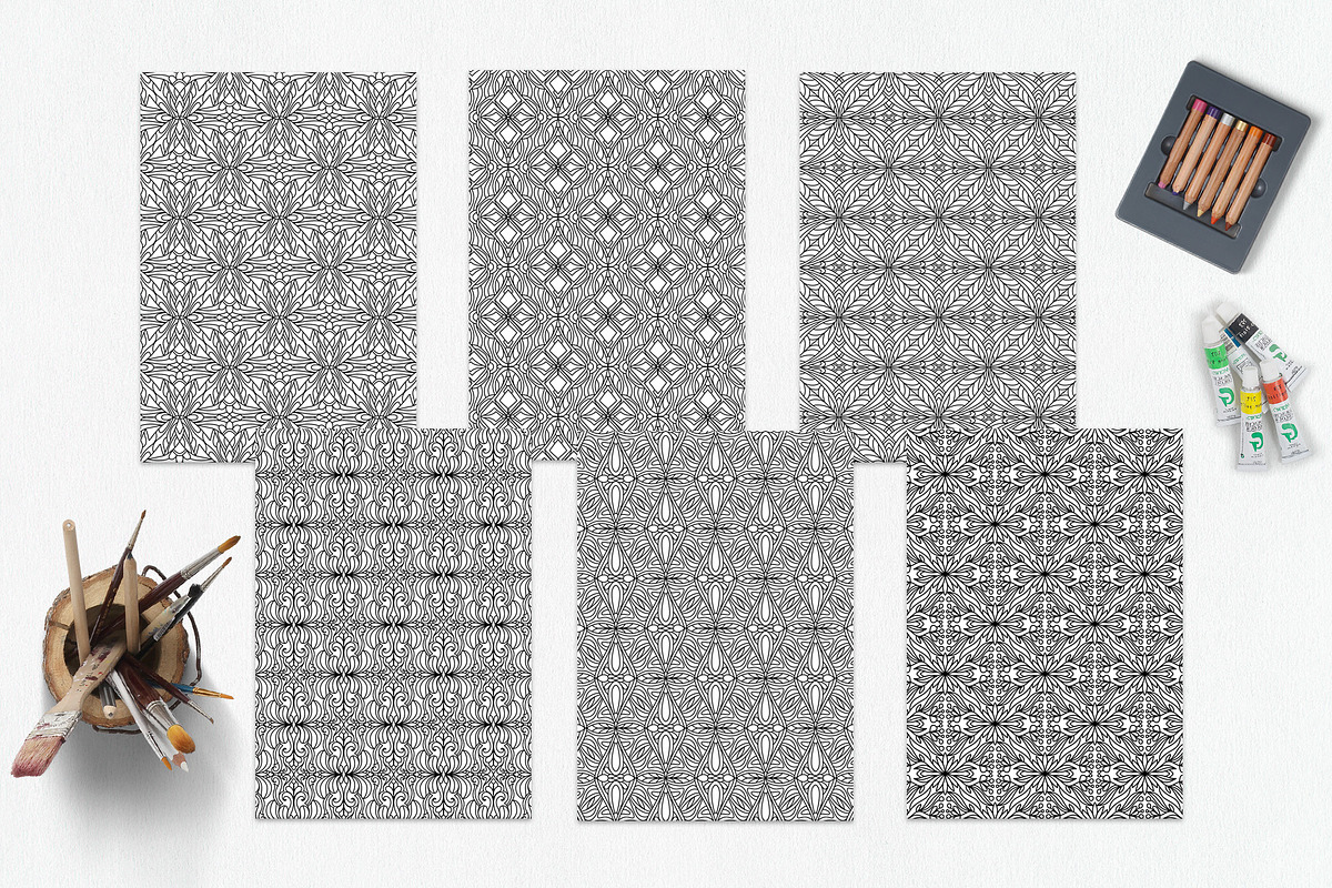 Patterns for coloring PDF,JPG vol-09, a Brochure Template by dnapslvsk (Photo 3 of 6)