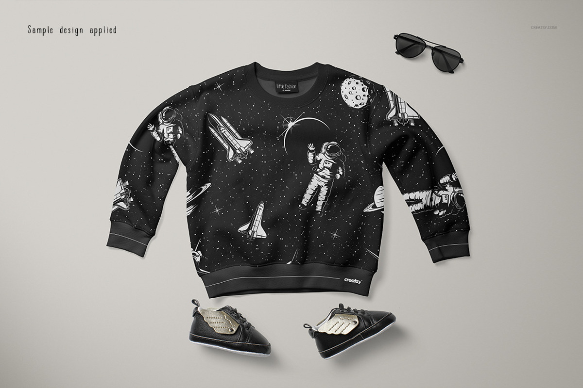 Baby Sweatshirt Mockup Set 2, a Hoody Mockup by creatsy5 (Photo 3 of 11)