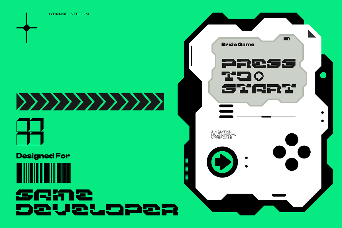 Bride Typeface Robot, a Sans Serif Font by 24Design Studios (Photo 4 of 7)