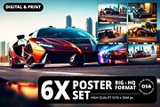 Supercar in the City Illustration, a Wallpaper Graphic by Other Side Art (Thumbnail 1 of 8)
