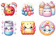 Kawaii Glitter Food Clipart Bundle, an Illustration by DreamPrint404 (Thumbnail 2 of 5)