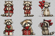 Whimsical Valentine Raccoon Clipart, an Illustration by Sublimation Artist (Thumbnail 4 of 6)
