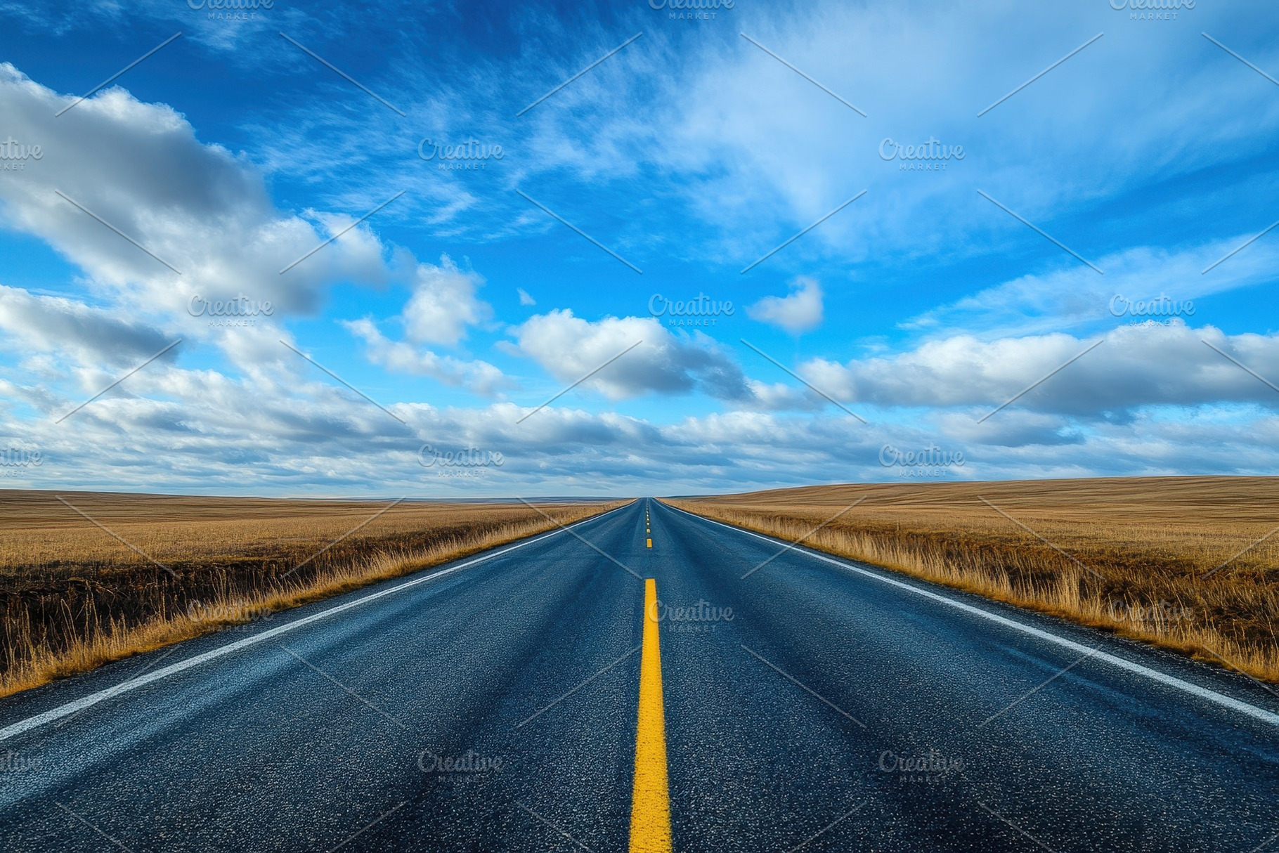 Road stretching towards the horizon, a Photo by Pavel_design