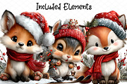 Festive Woodland Christmas Clipart, an Illustration by cherrydesign (Thumbnail 2 of 4)
