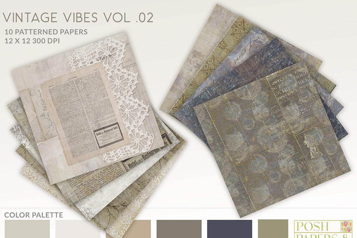 Vintage Ephemera Old Papers Bundle, a Pattern Graphic by Posh Papers & Patterns (Photo 11 of 24)