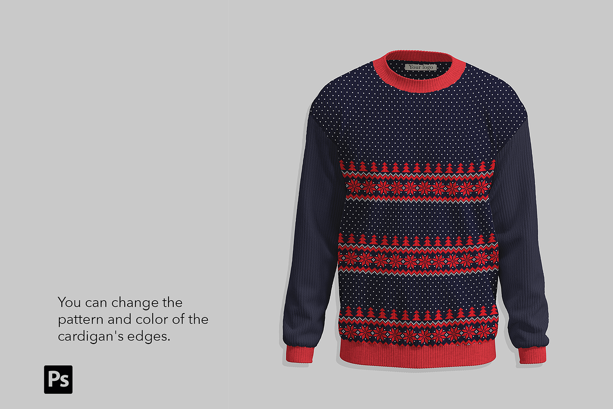 Knit sweater Mock-up., a Hoody Mockup by Irena Matiash shop (Photo 3 of 4)