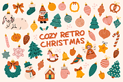 140 Cozy Retro Christmas Clipart, a Seasonal Illustration by Zeukaa (Thumbnail 1 of 21)