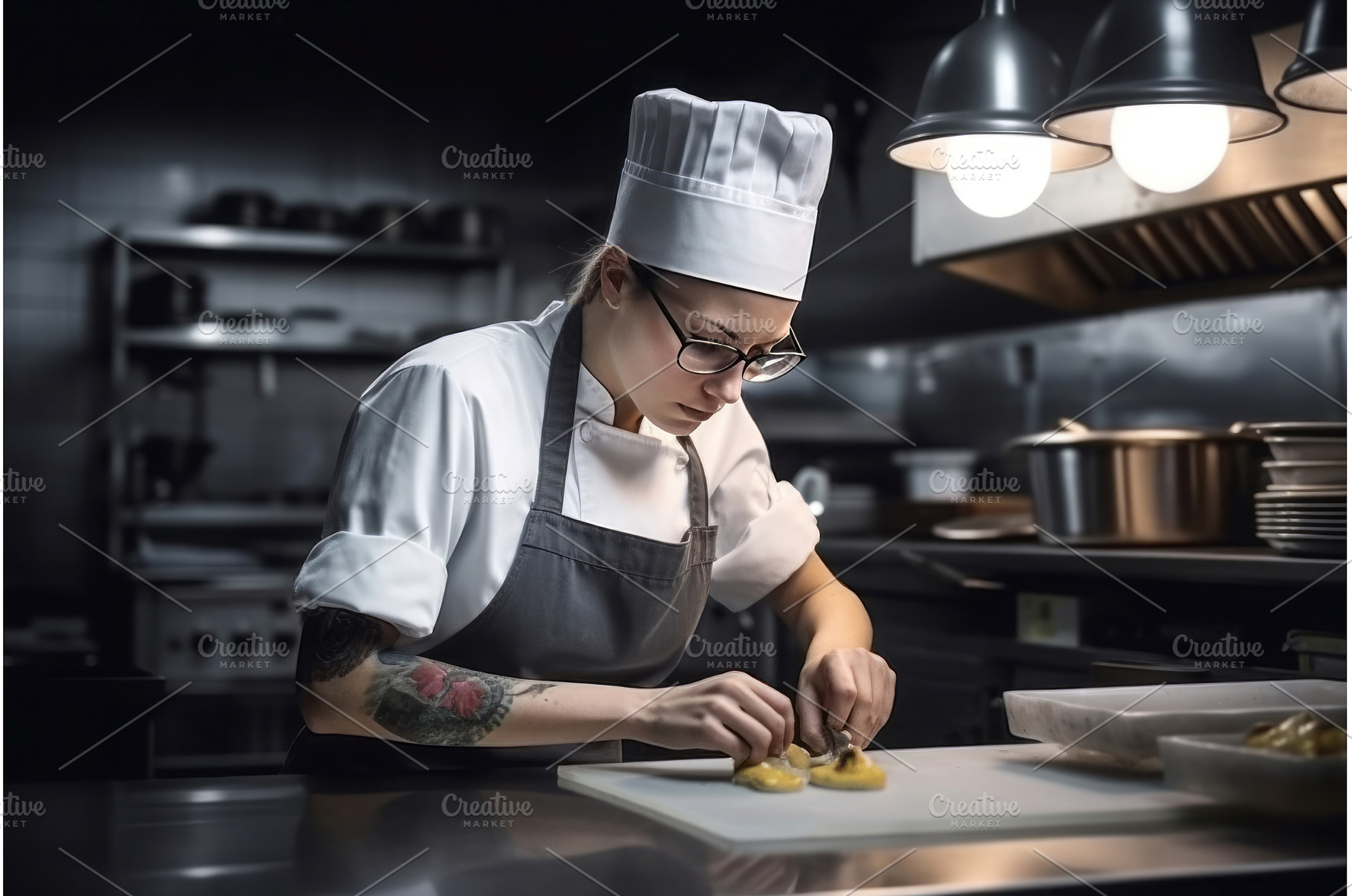 Female chef kitchen. Generate Ai, a Person Photo by Ylivdesign