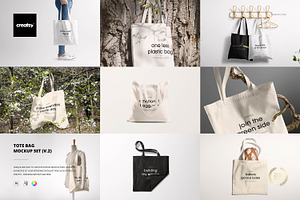 Tote Bag Mockup Set (v.2), a Packaging Mockup by creatsy5