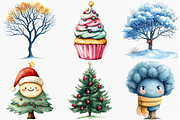 Cute Doodle Christmas Tree Clipart, an Illustration by Canvas Craft (Thumbnail 3 of 7)