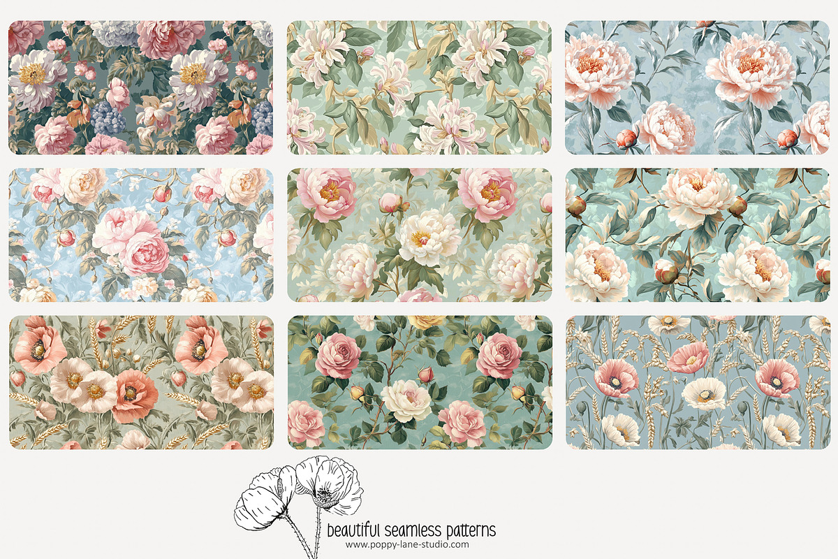 70 baroque floral seamless pattern, a Pattern Graphic by Poppy Lane Studio (Photo 8 of 10)