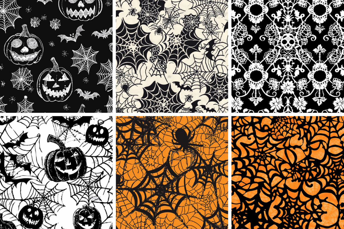 Halloween Lace Seamless Patterns