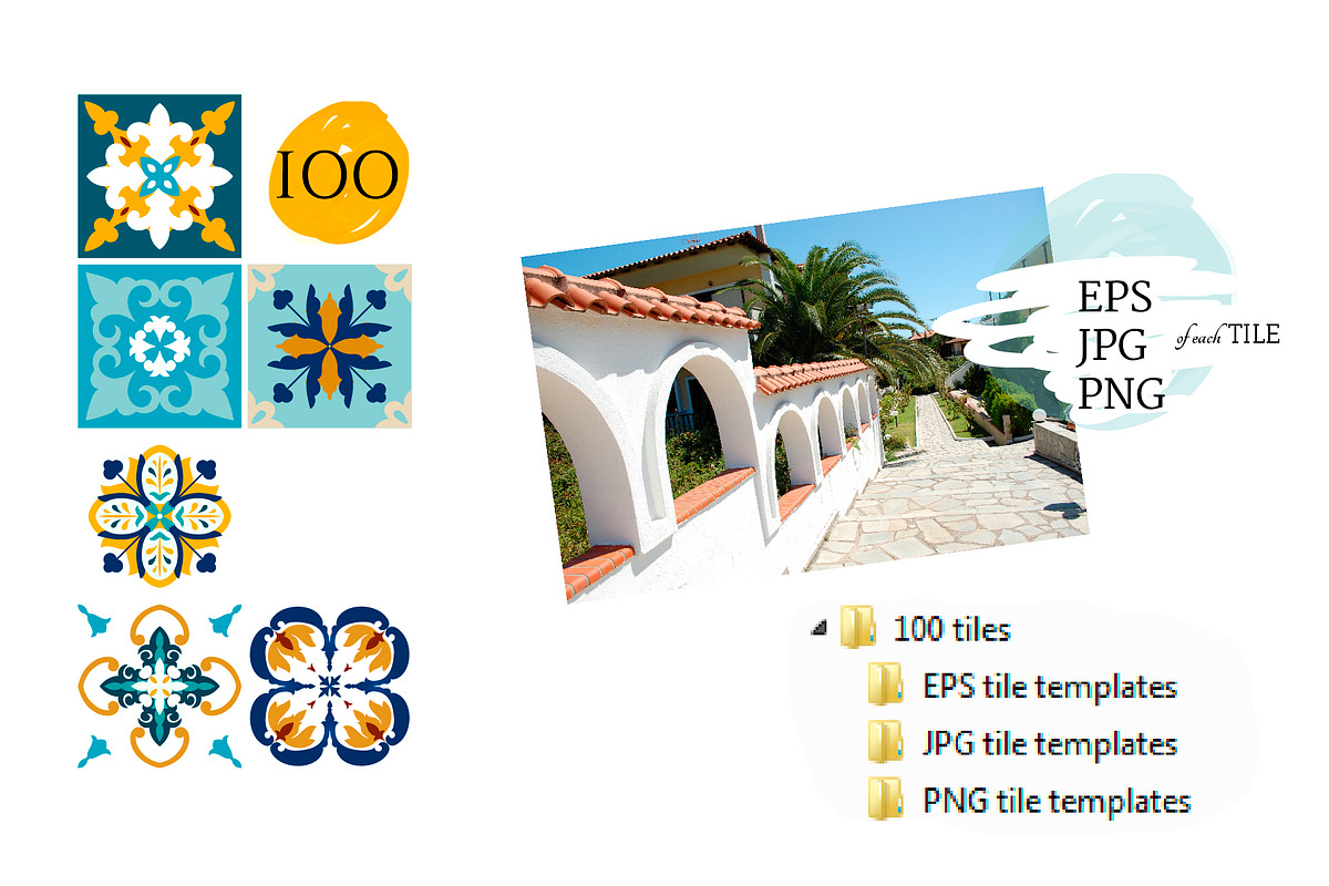 Mediterranean TILE Bundle 100+, a Pattern Graphic by DeMih (Photo 2 of 7)