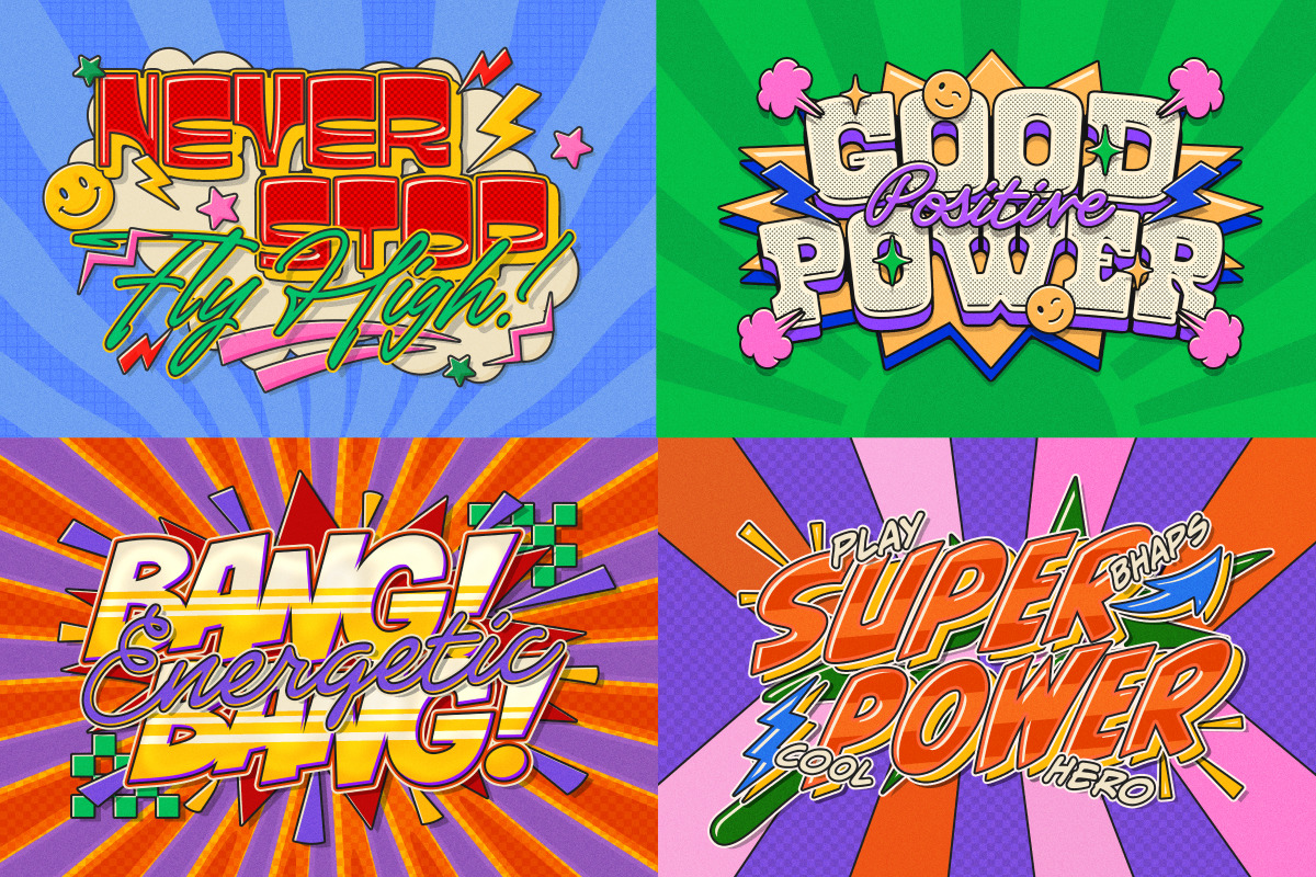 Retro Comic Pop Art Text Effect, a Layer Style Add-On by Matsero (Photo 3 of 4)