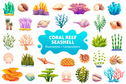 Coral Reef & Seashell Collection, a Decorative Illustration by YG Studio (Thumbnail 1 of 4)