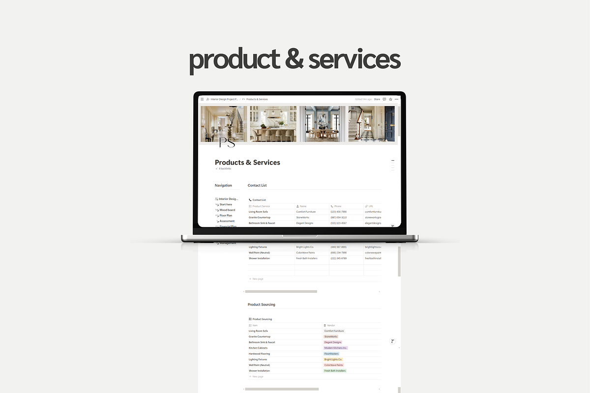 Interior Designer Notion Planner, a Presentation Template by yesitisprintable (Photo 4 of 8)