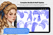 Victorian Hair Procreate Stamps, a Brush Add-On by Selentaori Studio (Thumbnail 5 of 12)