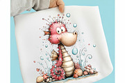Whimsical Summer Seahorse Clipart, an Illustration by designcity5 (Thumbnail 5 of 5)