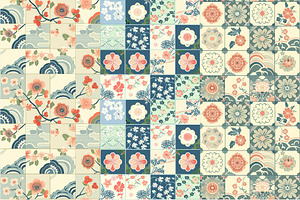 12 Japanese Mosiac Seamless Patterns