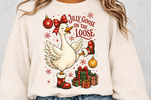 Jolly Goose on the Loose Christmas, a Seasonal Illustration by Canvas Craft