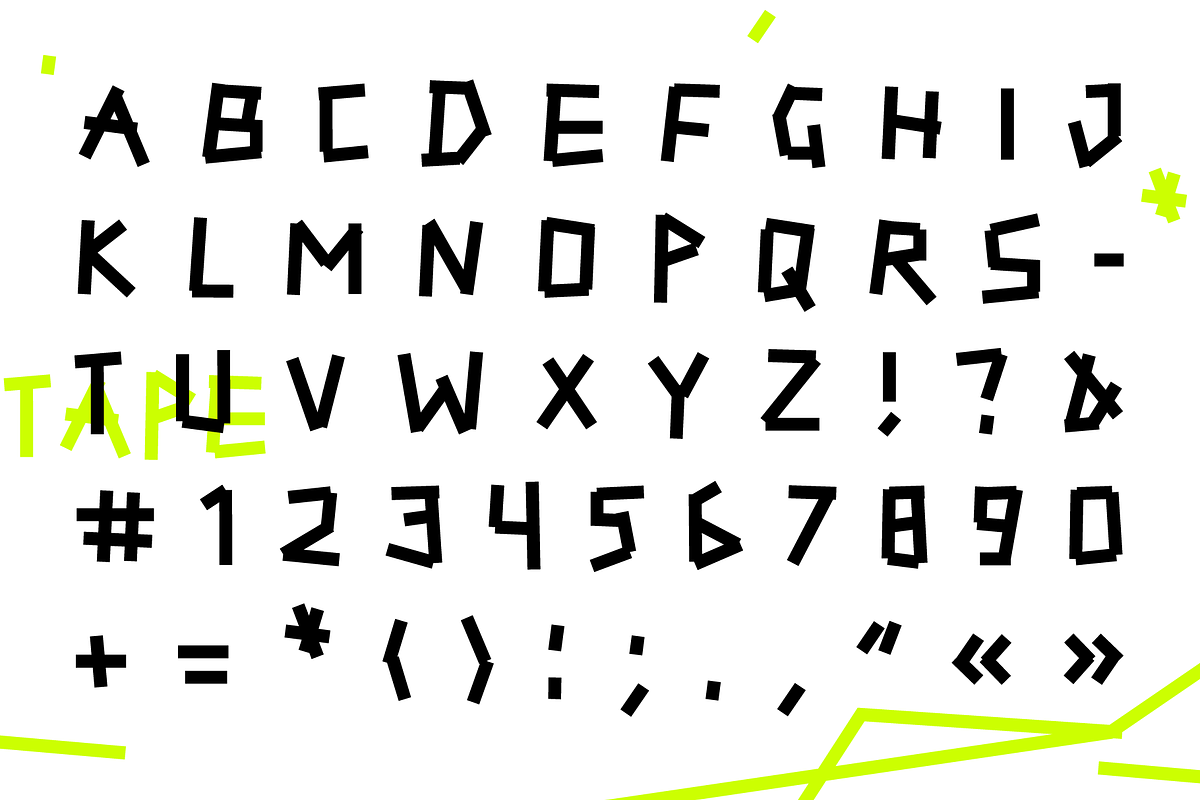 Adhesive tape font., a Script Font by VyacheslavKolb (Photo 2 of 5)