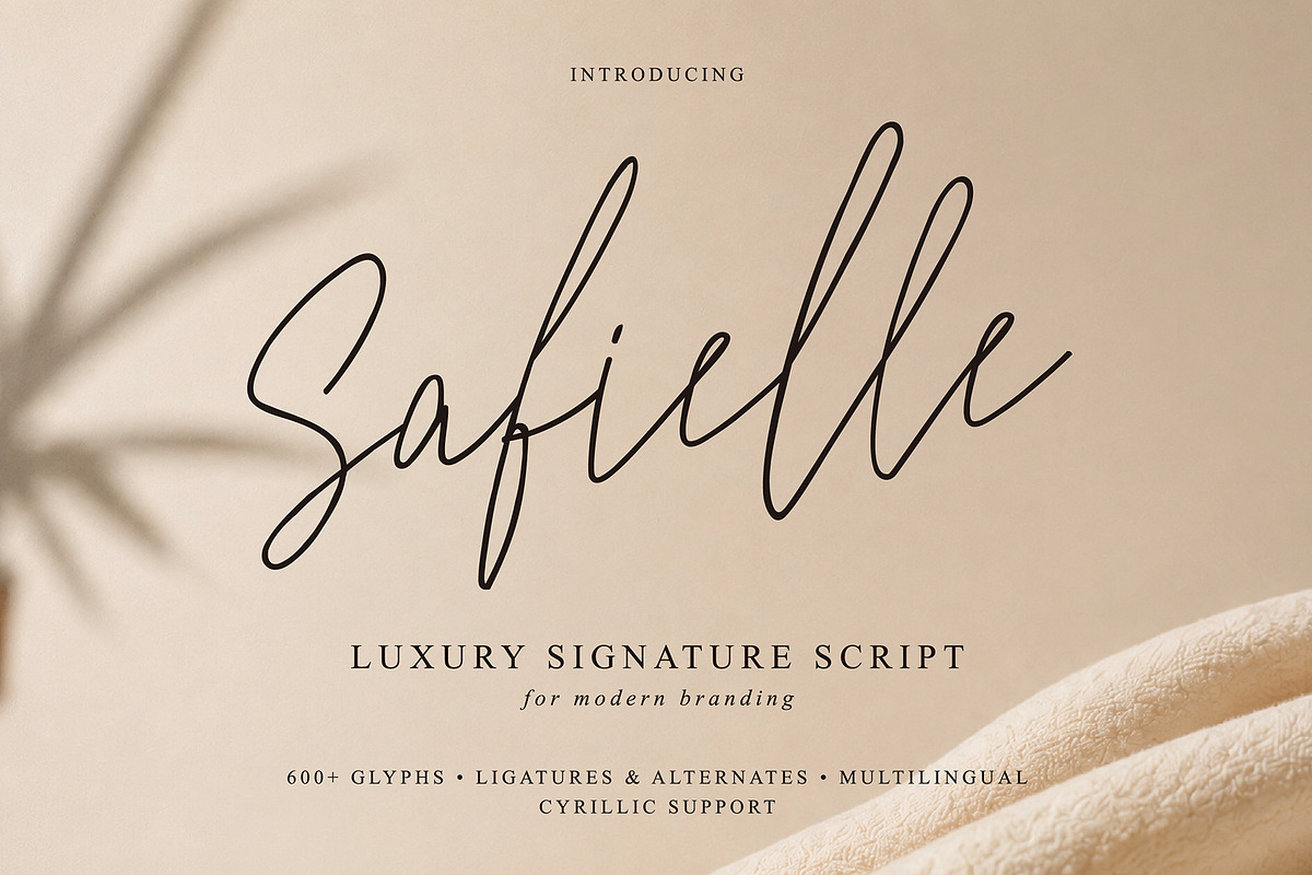 Safielle – Luxury Signature Script, a Script Font by chekart (Photo 1 of 12)