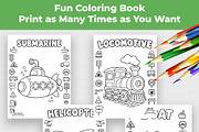 Transportation Coloring Book for Kid, an Education Illustration by Mohammad Sarfaraz (Thumbnail 8 of 17)