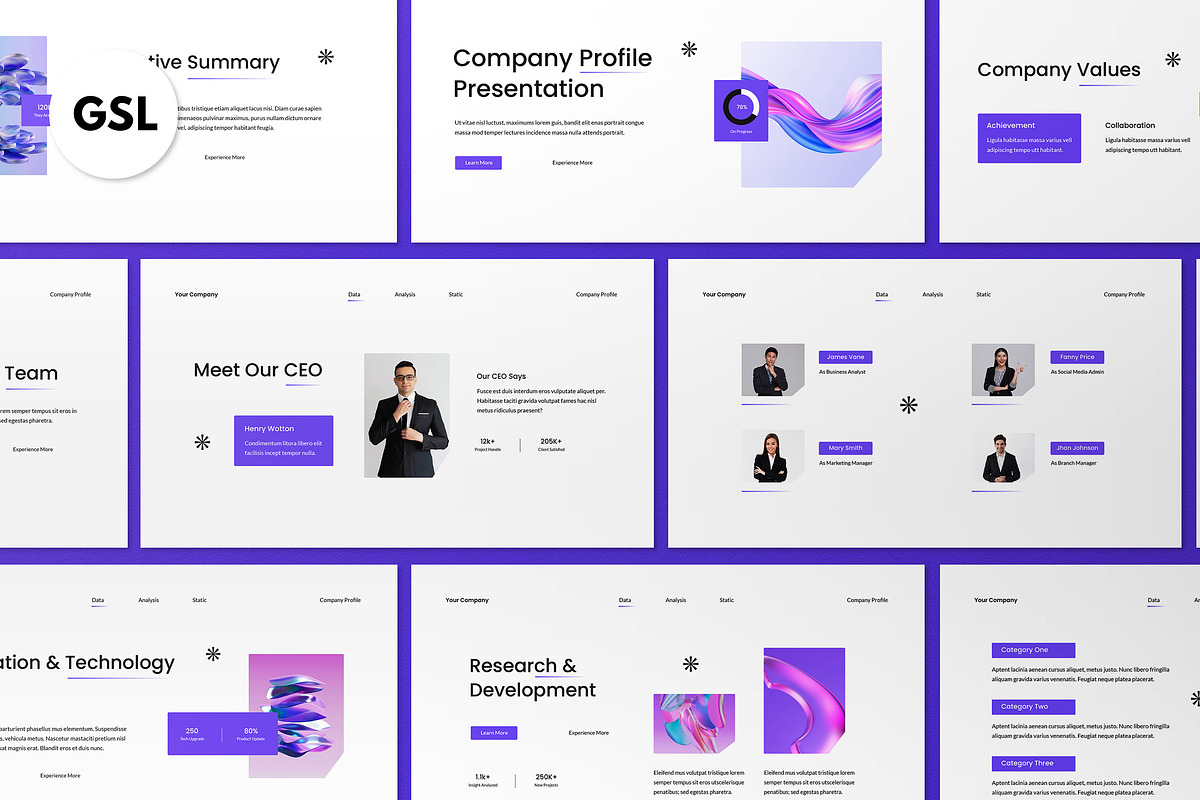 White Company Profile Google Slide, a Presentation Template by graphicook (Photo 1 of 4)