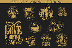 Set of vector cooking lettering, a Poster Template by Anna's Lettering