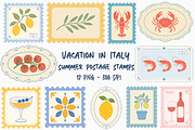 Vacation in Italy Summer Postage Sta, an Illustration by Libby Wishes (Thumbnail 1 of 4)