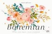 Bohemian Flower Collection, an Illustration by annartdreams (Thumbnail 1 of 11)