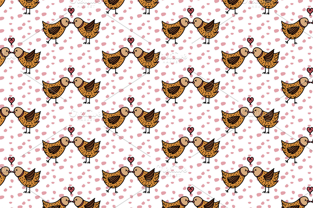 Patterns with cartoon birdies, a Pattern Graphic by Lyolya Profitrolya (Photo 3 of 7)