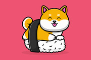 Cute Shiba Inu Dog Sushi Salmon, a Food Illustration by Artstorystudio (Thumbnail 5 of 6)