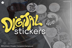 Digital Stickers - Letters&Words PNG