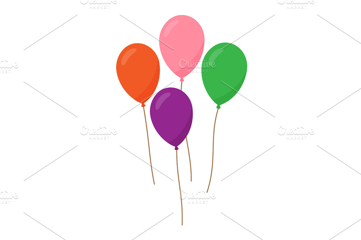 Colorful balloon group illustration, an Object Illustration by GraphiShop