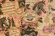 Horses Christmas Junk Journal Pages, a Background Graphic by Markicha Art (Thumbnail 4 of 5)