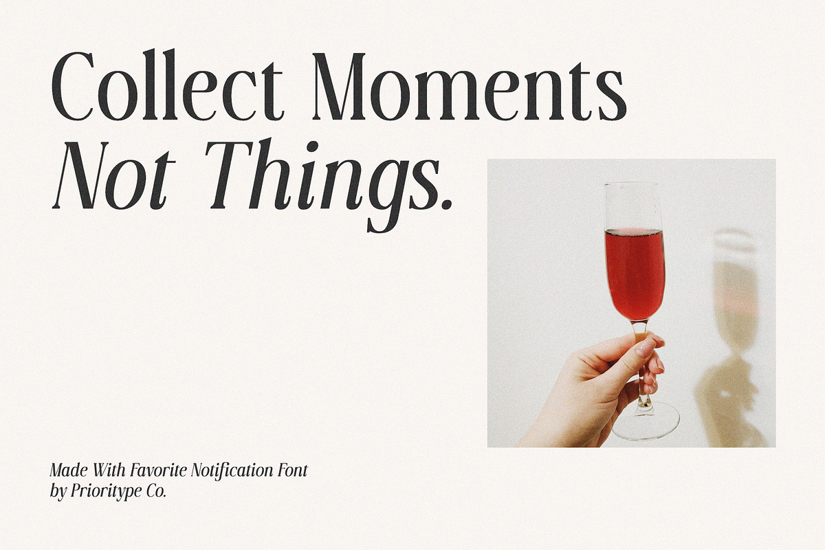 Favorite Notification, a Serif Font by Prioritype Co (Photo 23 of 43)