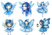 Watercolor Blue Fairy Clipart PNG, an Illustration by SinaCreation (Thumbnail 3 of 5)